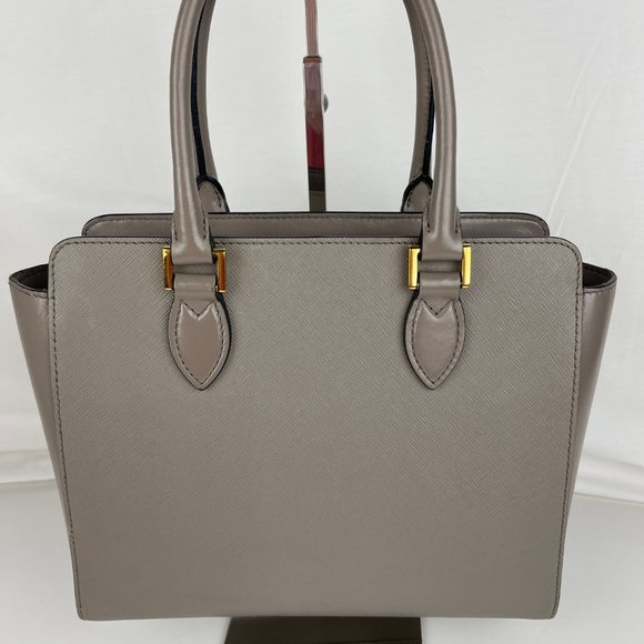 Prada Small Saffiano Gray Leather Tote - Authenticity Certified - Picture 3 of 13